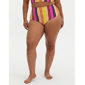 Torrid Multi Stripe High Waist Swim Bottoms
